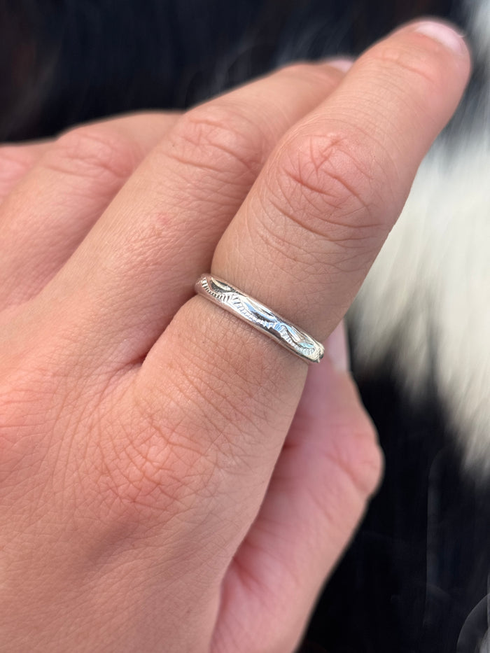 Native American, Hand-Made, Sterling Silver Stacker Ring