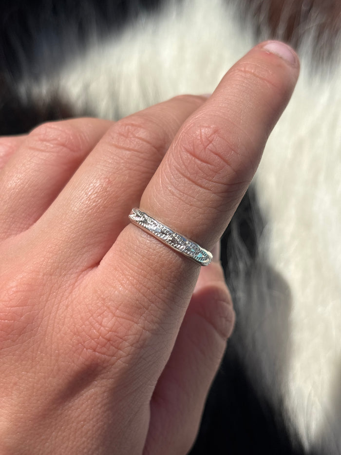 Native American, Hand-Made, Sterling Silver Stacker Ring