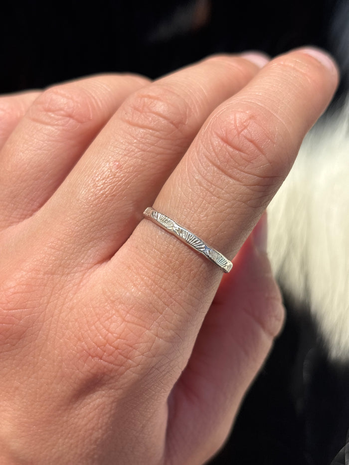 Native American, Hand-Made, Sterling Silver Stacker Ring