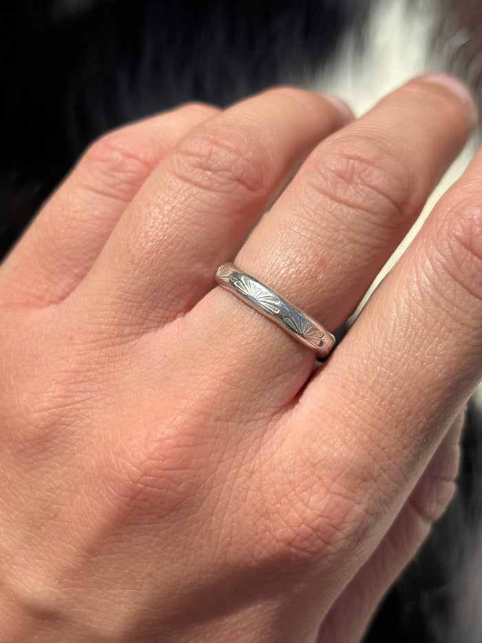 Native American, Hand-Made, Sterling Silver Stacker Ring