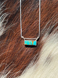 Native American, Hand-Made, Turquoise & Sterling Silver Bar Necklace