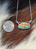 Native American, Hand-Made, Turquoise & Sterling Silver Bar Necklace