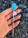 Native American, Hand-Made, Turquoise & Sterling Silver Hat Pin