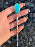 Native American, Hand-Made, Turquoise & Sterling Silver Hat Pin
