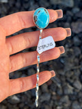 Native American, Hand-Made, Turquoise & Sterling Silver Hat Pin