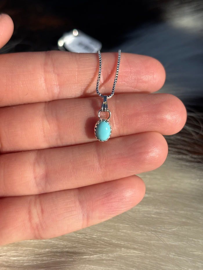 Native American, Hand-Made, Turquoise & Sterling Silver Necklace #1