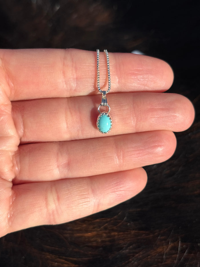 Native American, Hand-Made, Turquoise & Sterling Silver Necklace #3