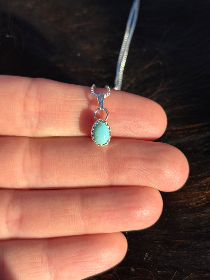 Native American, Hand-Made, Turquoise & Sterling Silver Necklace #4
