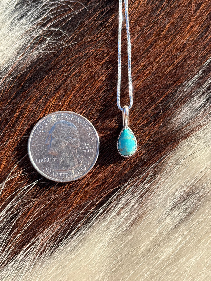 Native American, Hand-Made, Turquoise & Sterling Silver Necklace #7