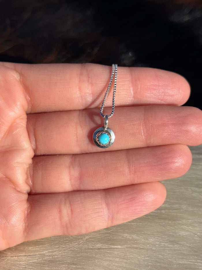 Native American, Hand-Made, Turquoise & Sterling Silver Necklace