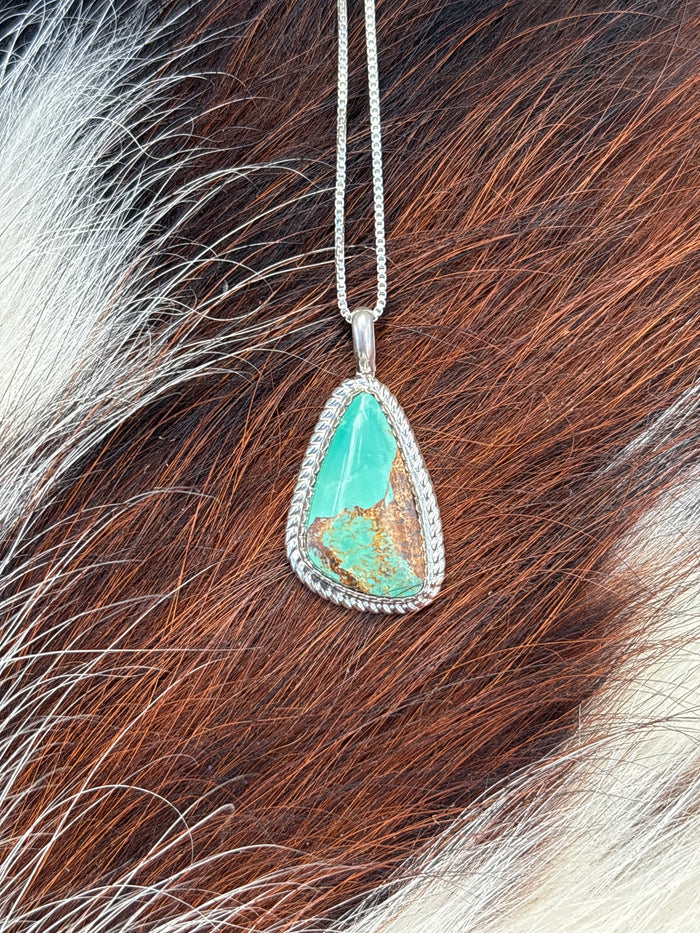 Native American, Hand-Made, Turquoise & Sterling Silver Necklace