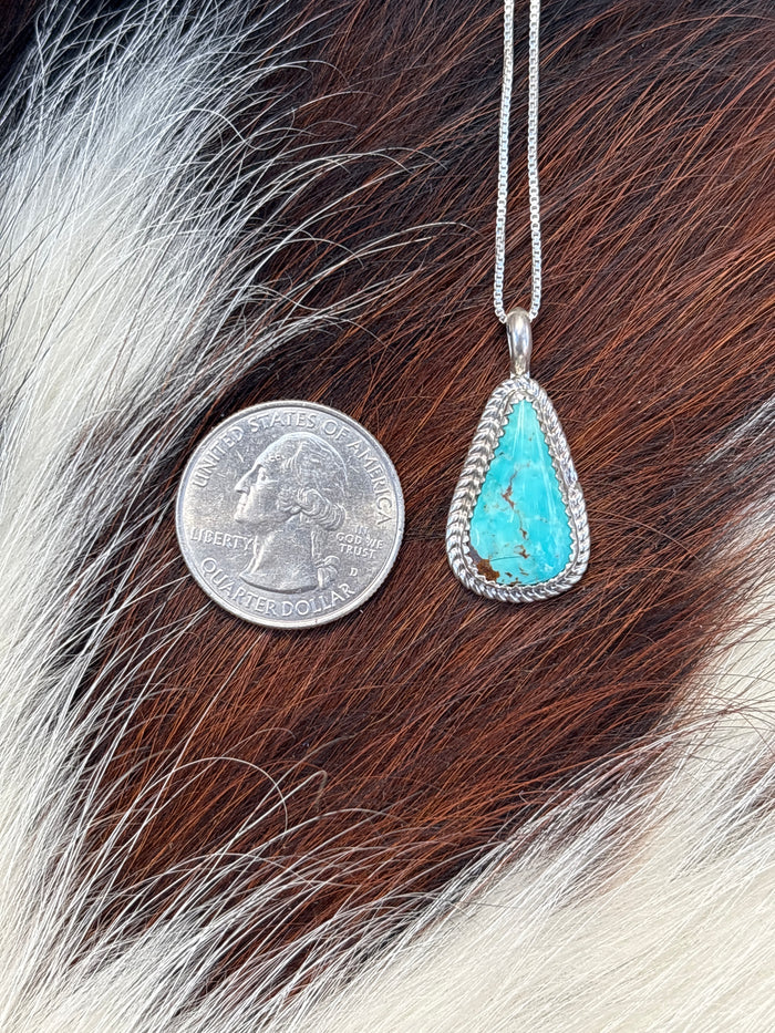 Native American, Hand-Made, Turquoise & Sterling Silver Necklace