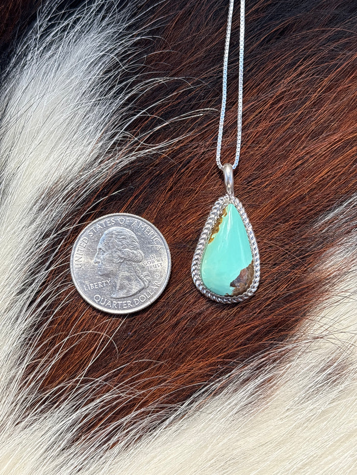 Native American, Hand-Made, Turquoise & Sterling Silver Necklace