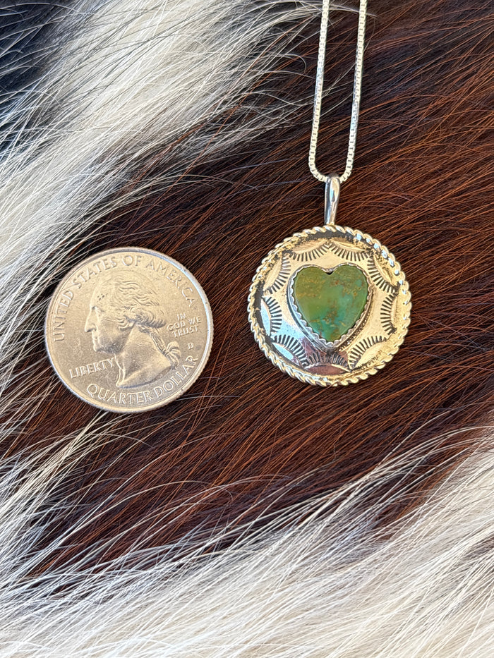 Native American, Hand-Made, Turquoise & Sterling Silver Necklace