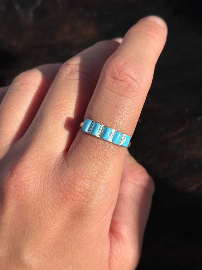 Native American, Hand-Made, Turquoise & Sterling Silver Ring