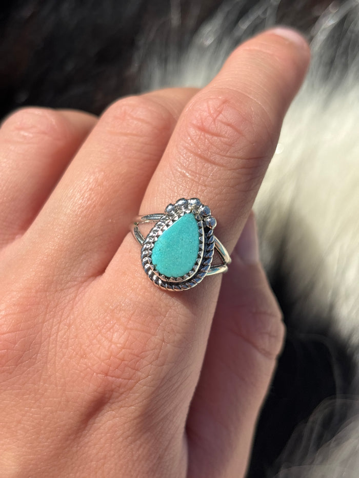 Native American, Hand-Made, Turquoise & Sterling Silver Ring