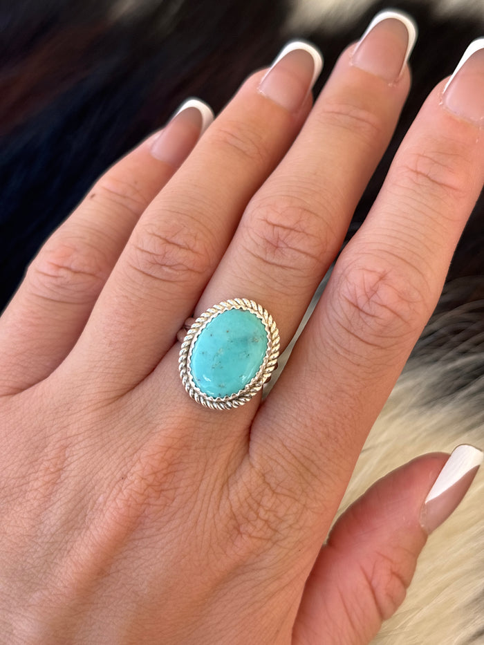 Native American, Hand-Made, Turquoise & Sterling Silver Ring