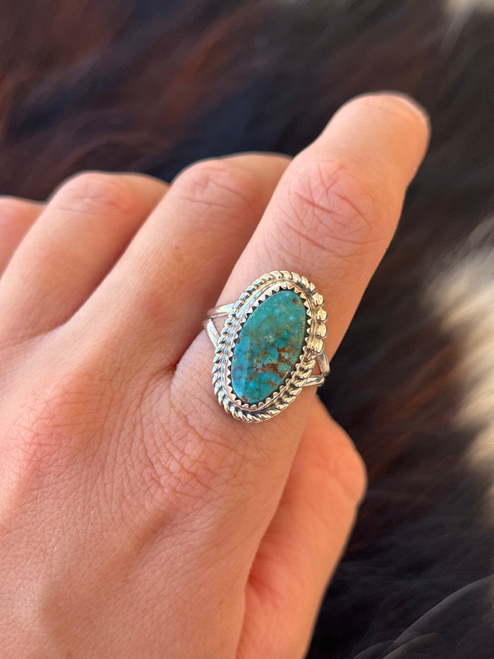 Native American, Hand-Made, Turquoise & Sterling Silver Ring