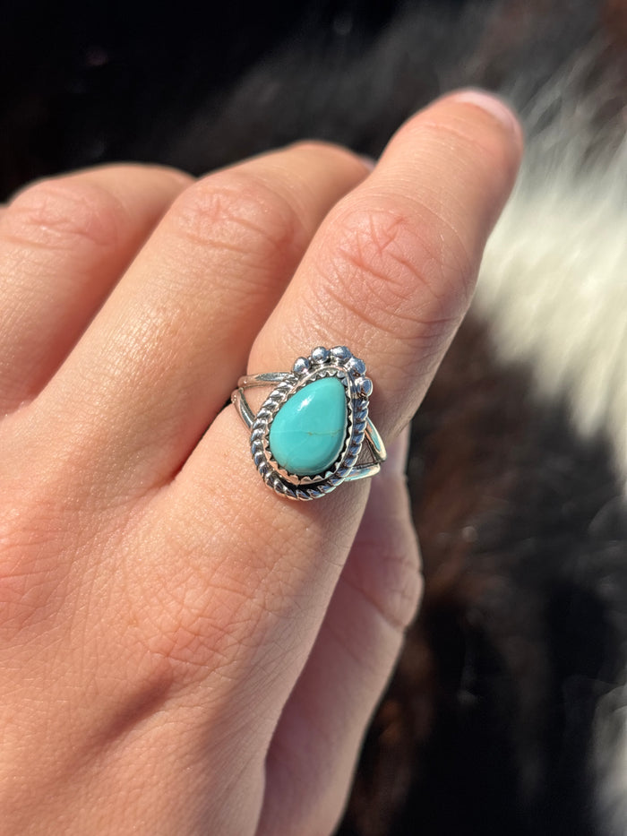 Native American, Hand-Made, Turquoise & Sterling Silver Ring