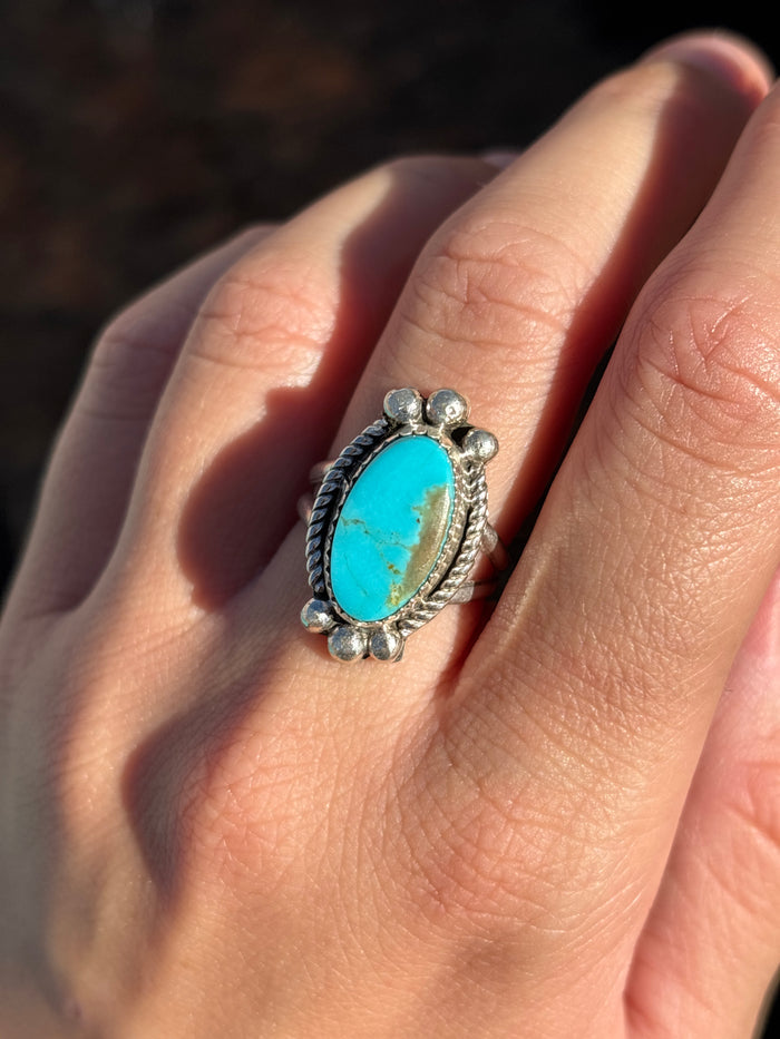 Native American, Hand-Made, Turquoise & Sterling Silver Ring