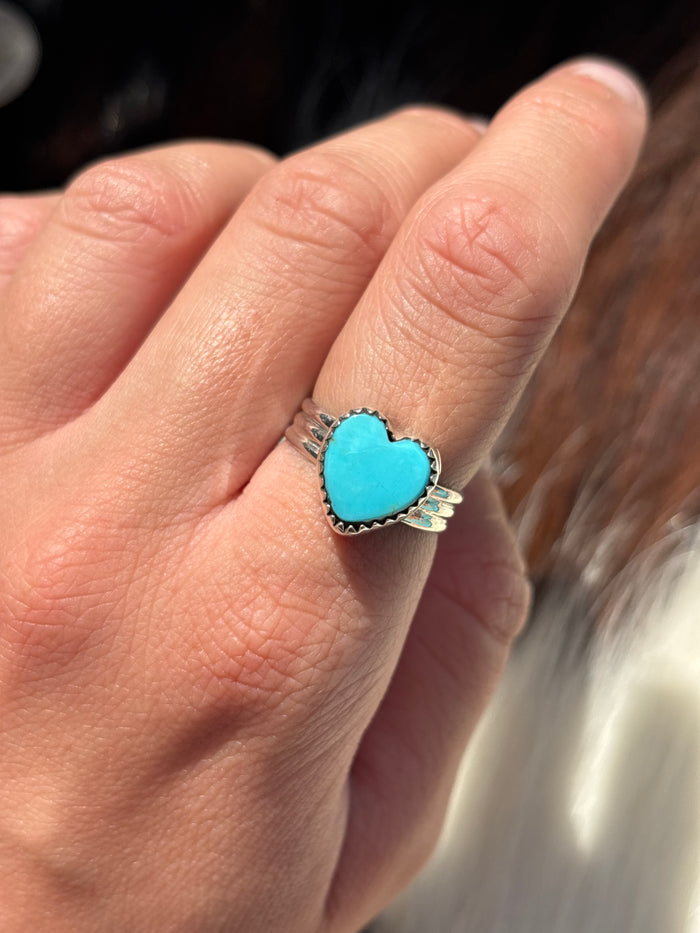 Native American, Hand-Made, Turquoise & Sterling Silver Ring