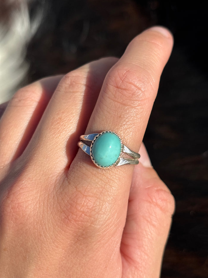 Native American, Hand-Made, Turquoise & Sterling Silver Ring
