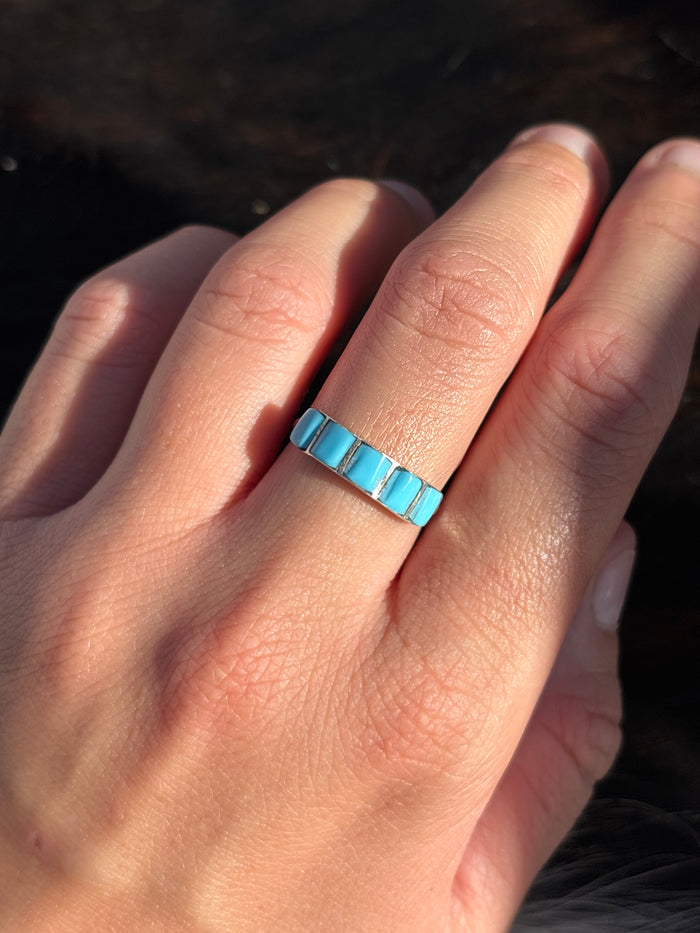 Native American, Hand-Made, Turquoise & Sterling Silver Ring