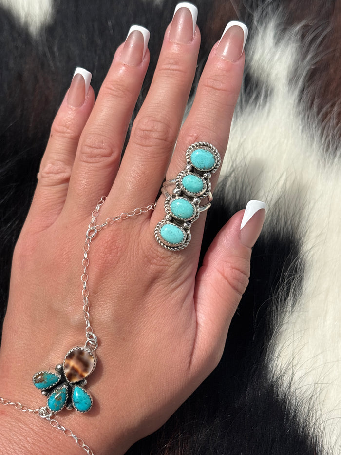 Native American, Hand-Made, Turquoise & Sterling Silver Ring