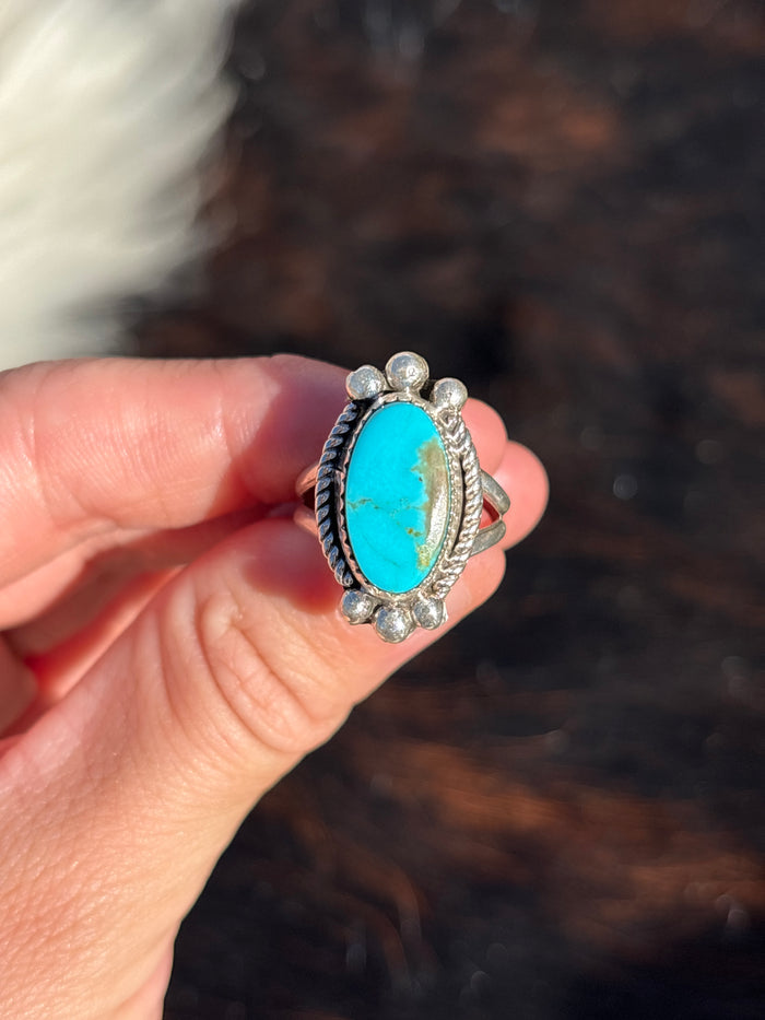 Native American, Hand-Made, Turquoise & Sterling Silver Ring