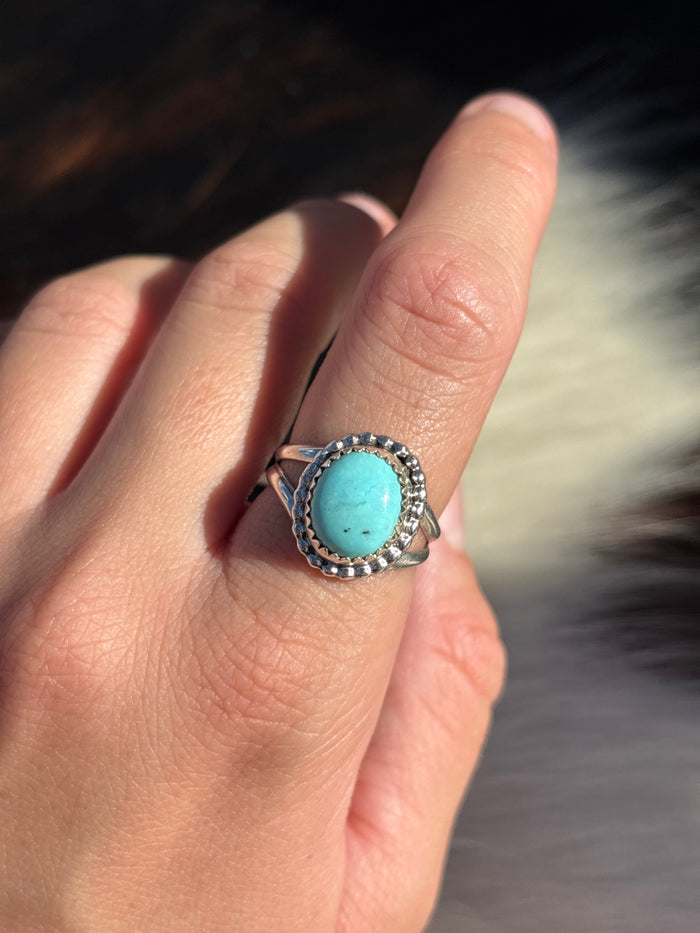 Native American, Hand-Made, Turquoise & Sterling Silver Ring