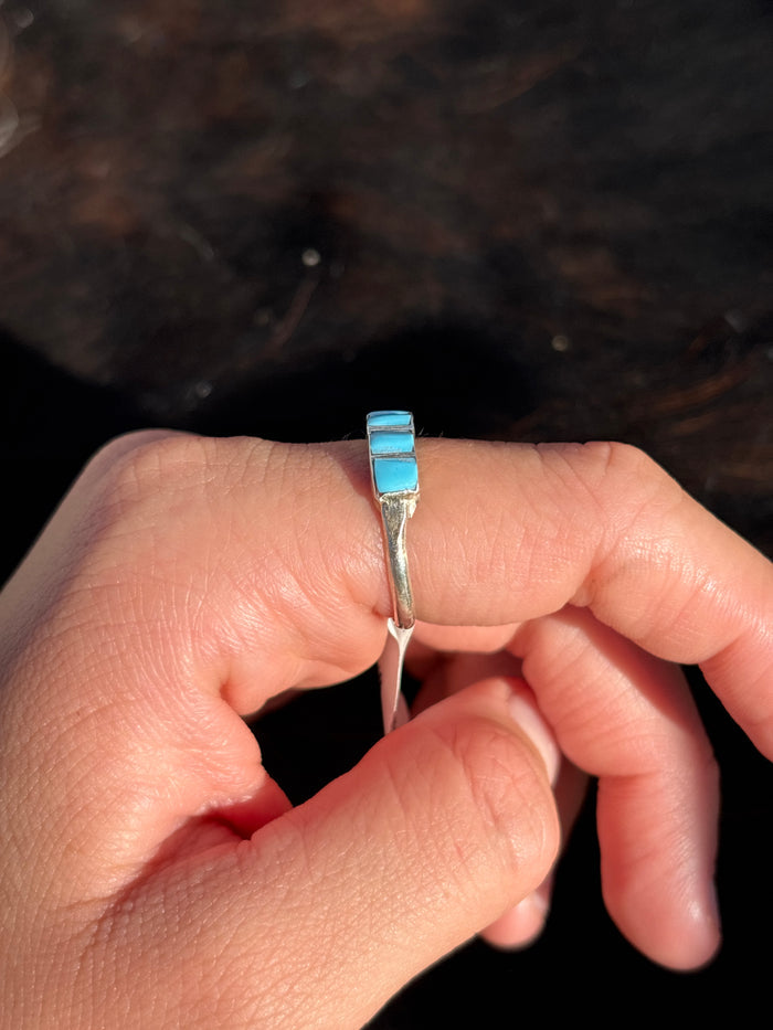 Native American, Hand-Made, Turquoise & Sterling Silver Ring