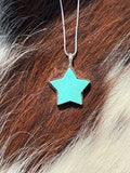Native American, Hand-Made, Turquoise & Sterling Silver Star Necklace