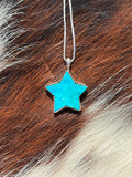 Native American, Hand-Made, Turquoise & Sterling Silver Star Necklace