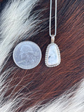 Native American, Hand-Made, White Buffalo & Sterling Silver Necklace
