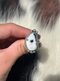Native American, Hand-Made, White Buffalo & Sterling Silver Ring