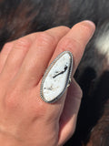 Native American, Hand-Made, White Buffalo & Sterling Silver Ring