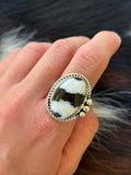 Native American, Hand-Made, Zebra Jasper & Sterling Silver Ring