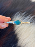 Native American, Handmade, Turquoise & Sterling Silver Cuff