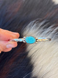 Native American, Handmade, Turquoise & Sterling Silver Cuff