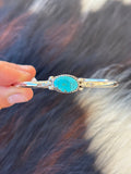 Native American, Handmade, Turquoise & Sterling Silver Cuff