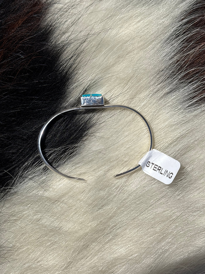 Native American, Handmade, Turquoise & Sterling Silver Cuff
