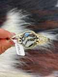 Native American, Handmade, Zebra Jasper & Sterling Silver Cuff