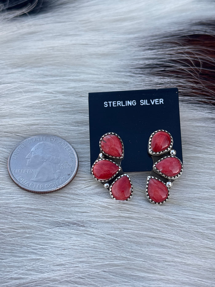 Native Made, Spiny Oyster & Sterling Silver Earrings
