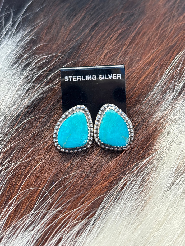 Native Made, Turquoise & Sterling Silver Earrings