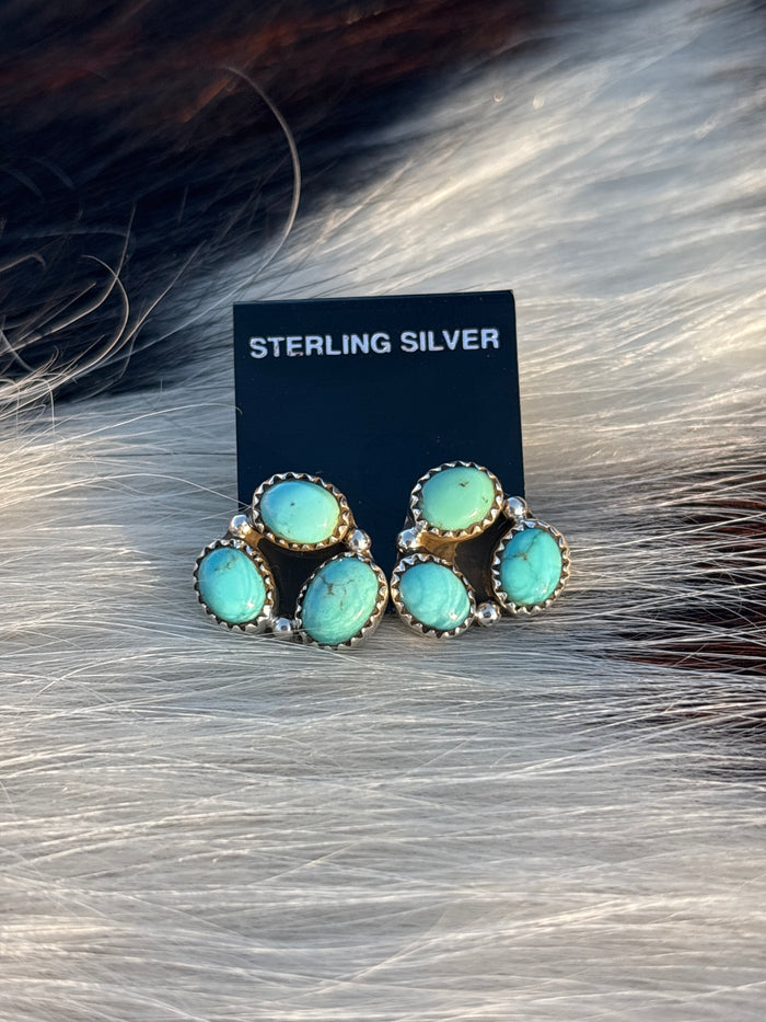 Native Made, Turquoise & Sterling Silver Earrings