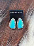 Native Made, Turquoise & Sterling Silver Earrings