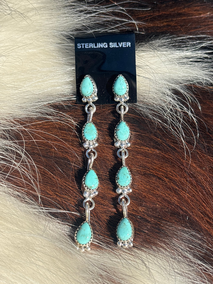 Native Made, Turquoise & Sterling Silver Earrings