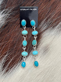 Native Made, Turquoise & Sterling Silver Earrings