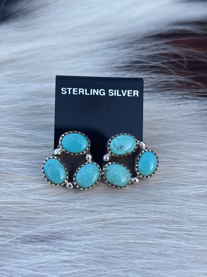 Native Made, Turquoise & Sterling Silver Earrings