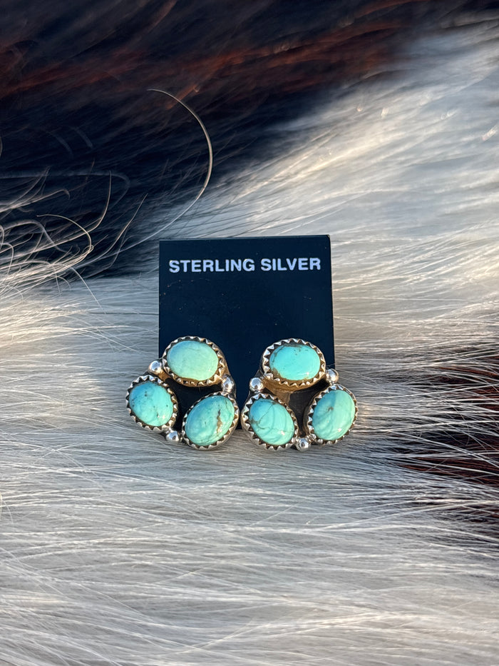 Native Made, Turquoise & Sterling Silver Earrings